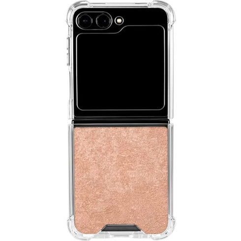 Black and Rose Gold Marble Split Galaxy Z Flip6 Clear Case